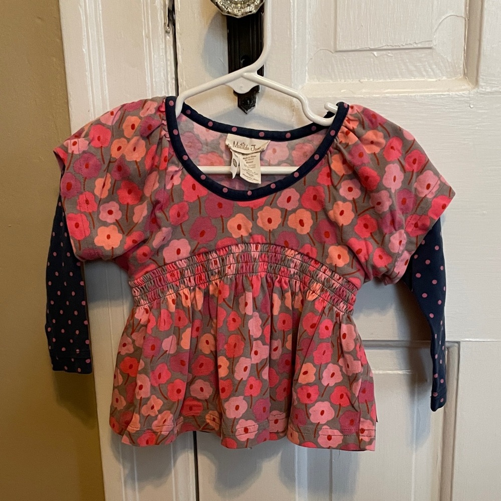 Matilda Jane Pink and Navy Floral Long Sleeve Tee